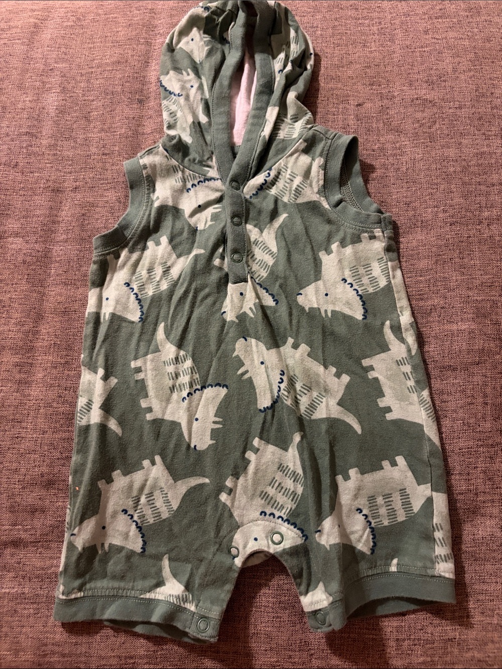 Carter's Green Dinosaur Hooded One-Piece